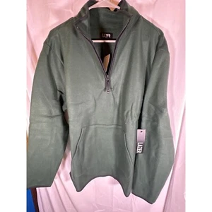 Lazer Men's Polar Fleece Quarter Zip Sweatshirt, Forest, Size M, NWT - Picture 1 of 4