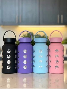 24 Classic Pokeballs Water Bottle Engraved Tumbler, Gamer Anime Fan Coffee Tea - Picture 1 of 10
