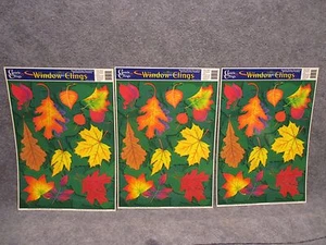 (3) Decoraciones clásicas de ventanas reutilizables otoño otoño otoño otoño otoño otoño hojas que cambian de color - Imagen 1 de 5