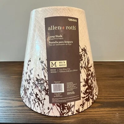 PANTALLA LÁMPARA ALLEN + ROTH, Tela Beige con Diseño Estampado Trigo, 7"x13"x11", 2954543 Foto 1 de 4