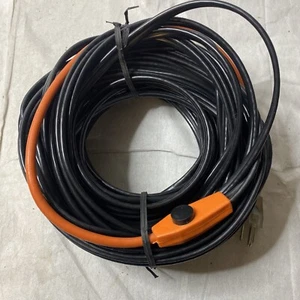 Heat Cable 80 Feet Metal Pipes Tough Electric Water Heating Hose Tape Thermostat - Picture 1 of 7