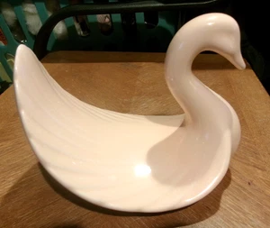 Porta asciugamani bagno figura cigno ceramica panna vintage - Foto 1 di 4