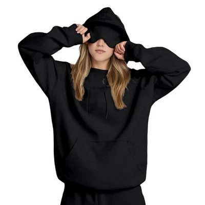 Hoodie with Eye Mask Built In, Airplane Mode Travel Hoodies with Hidden Pockets - Image 1 of 4
