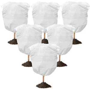 6 Pack Plant Covers Frost Protection Bag Winter Drawstring Plant Covers Winte... - Picture 1 of 7
