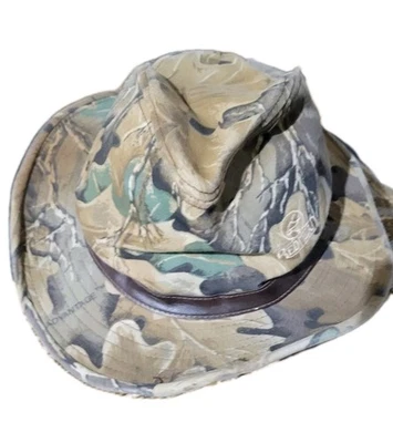 Vtg Red Head Camo Fedora Crococdile Dundee Hat 7 1/8 -71/4 Medium - Image 1 of 4