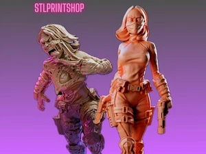 Secret Agent Lilith - Survivor and Zombie - VAULTZ 28mm 32mm Escala Miniaturas - Imagen 1 de 2