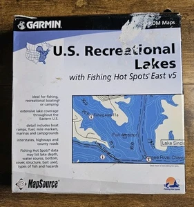Garmin MapSource USA Freizeit Seen Angeln Hot Spots Ost CD v5 BESCHÄDIGTE BOX - Bild 1 von 4