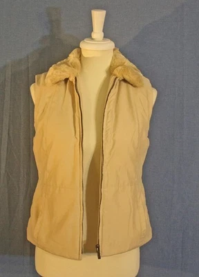 Chaleco Ann Taylor Bronceado Cuello Piel Sintética EXTRA PEQUEÑO Foto 1 de 4