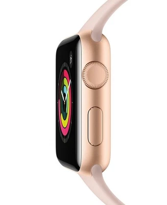 Apple Watch Series 3 42mm GPS Gold Aluminum w/ new sport band - Good - Image 1 of 4