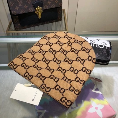 Authentic Gucci brown GG Knit Beanie Hat Unisex - Image 1 of 4