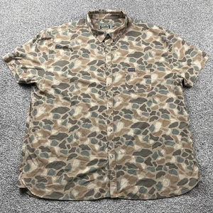 Burlebo Shirt Men 3XL Camo Brown Green Camo Button Performance Hunting Fishing - Picture 1 of 16