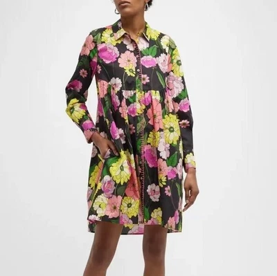 Nuevo sin etiquetas Mini Camisa Johnny Was 100% Algodón Margarita Floral Talla L Manga Larga Foto 1 de 4