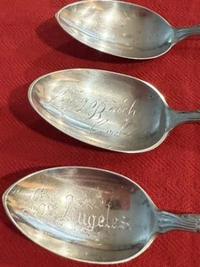 3 Long Beach, 1891 Los Angeles California Towle Wendell Antique Spoons (S540) - Picture 1 of 18