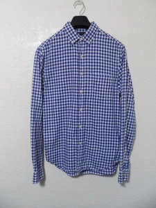 Alex Mill Wash & Dry Blue Gingham Button Down Long Sleeve Shirt Small - Picture 1 of 10