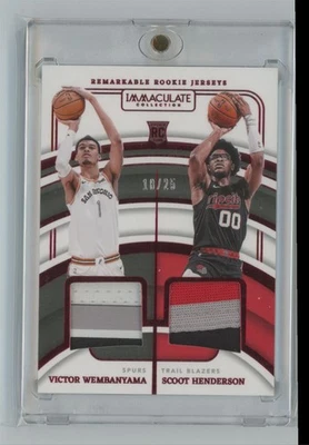 2023-24 Panini Immaculate Collection Remarkable Rookie Jerseys Dual Victor - Image 1 of 2