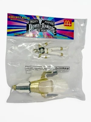 McDonalds Mighty Morphin Power Rangers 1995 White Ranger con Falcon Ninjazord Foto 1 de 2