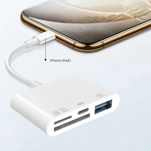 8 Pin to SD Memory Card Reader USB OTG Adapter For iPhone 13 12 11 X XR XS iPad - Picture 1 of 10