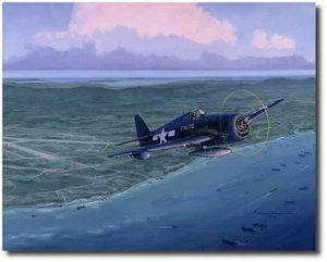 Maj. R. Bruce Porter - Marine Night Fighter Ace von Jim Laurier - signiert vom Piloten - Bild 1 von 1