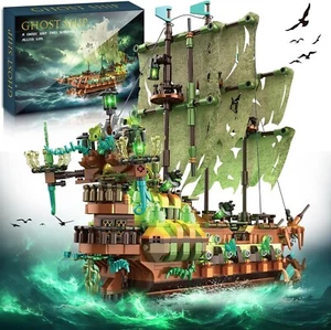 Flying Dutchman Ship Building Block Toy w/ LED MOC, Caribbean Pirate Ghost Ship - Picture 1 of 7