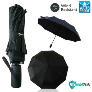 Shieldtek Premium Travel Folding Auto Open Close Windproof Umbrella Set Of 2 - Picture 1 of 7