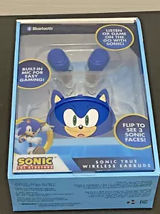 Sonic The Hedgehog Bluetooth True Wireless Gaming Ear buds Flip Face - Picture 1 of 8