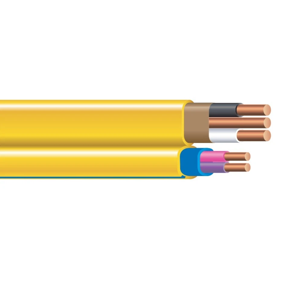 200' 12/2 With Ground + 16/2 Purple/Pink Type NM-B-PCS Duo Cable Yellow 600V - Image 1 of 1