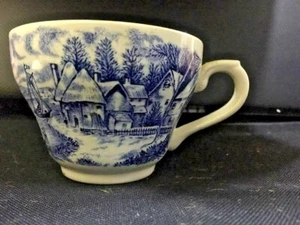 Antique Rare Stafford Post House England Blue Cup Porcelain 4" Broad Hurst  - Picture 1 of 10
