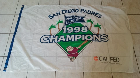 Vintage San Diego Padres 1998 National League Champions Friar Flag Banner 60x37 Cover