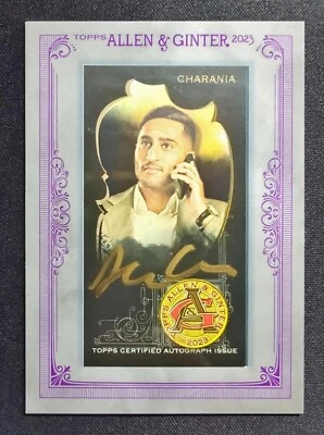2023 Allen & Ginter X #MA-SC Shams Charania Mini Silver Frame Gold Ink Auto /5 - Image 1 of 2