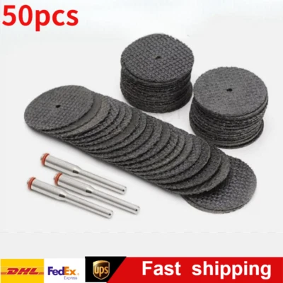 50x Fiberglass Reinforced Dremel Cut Off 1/8" Wheel Rotary Discs +3pc Mandrel - Image 1 of 4