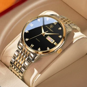 Men's Ultra Thin Watches Waterproof Watch Stainless Steel Men Watch Quartz Watch - Picture 1 of 13