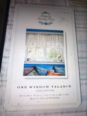 New Simply Shabby Chic - Rachel  Ashwell Pastel Stripe Curtain Valance Pink/Blue - Image 1 of 4