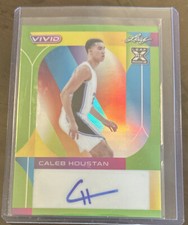 2022-23 Leaf Vivid Autographs Green BA-CH1 Caleb Houstan XRC Rookie AUTO 1/15