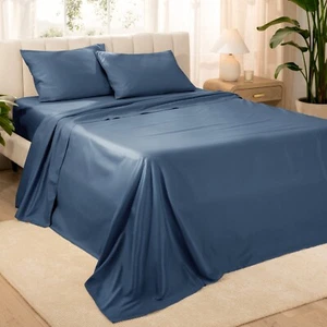 Bare Home Organic Cotton Sheet Set - Smooth Sateen Weave - Warm & Luxurious - Picture 1 of 114