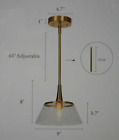  LNC Venus Modern Plated Brass Drum Pendant Light with Clear Seedy Glass Shade 
