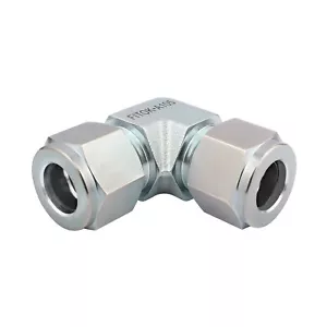 FITOK 1/4" OD Union Elbow Zinc Plated Steel Compression Tube Fitting 9600 psi - Picture 1 of 1