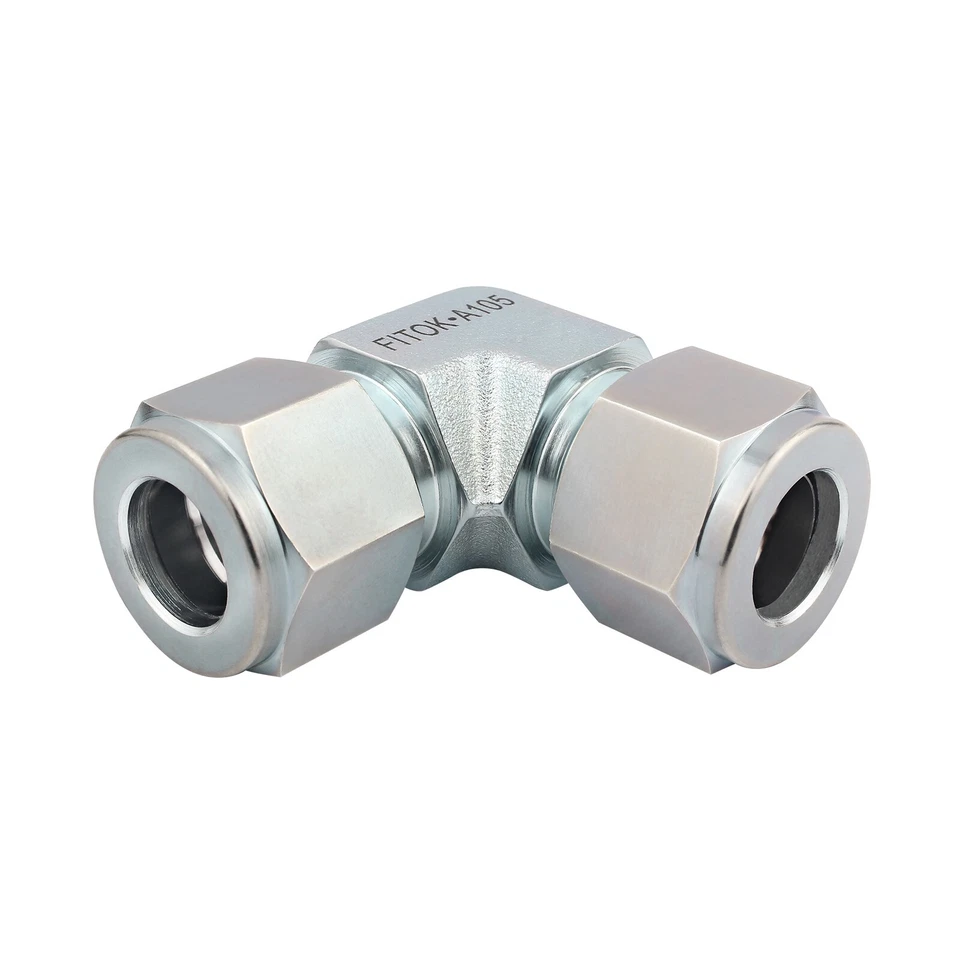 FITOK 1/2 in OD Union Elbow Zinc Plated Steel Compression Tube Fitting 5900 psi - Image 1 of 1