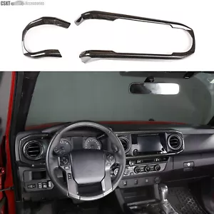 ABS Carbon Fiber Interior Dash Frame Trim Cover Set Fits Toyota Tacoma 2016-2023 - Picture 1 of 8