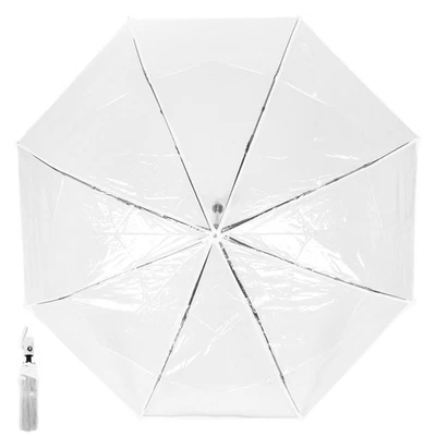  Ombrello da Viaggio Trasparente Automatico Pieghevole Ombrello Trasparente Compatto - Immagine 1 di 4