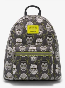 Loungefly Universal Monsters Mini Backpack NWT Frankenstein Dracula Wolf Man - Picture 1 of 4