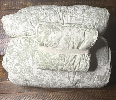 Pottery Barn Sorrel Toile Comforter  Full/Queen W King Sham NEW READ LODEN - Image 1 of 4