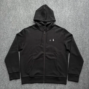 Polo Ralph Lauren Herren Double Knit Full Zip Hoodie Schwarz Gr. L Neu mit Etikett Reißverschluss - Bild 1 von 13