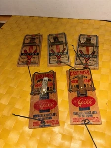 Vintage 2 McGill Can’t Miss Rat Trap &3 Victor Four Ways Traps- Estate Find - Picture 1 of 3