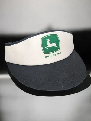 Vintage John Deere Visor Black and White, NOS - Image 1 of 4