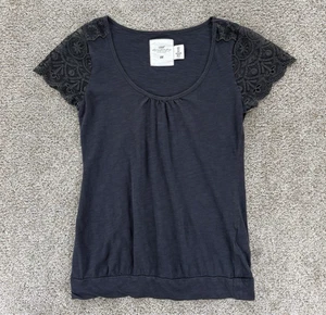 L.O.G.G. H&M Lace Sleeve Top Womens S Black Whimsigoth Dark Fairy Grunge Y2K - Picture 1 of 10