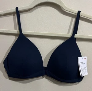 NWT Lululemon Size 4 Waterside Swim Top *C Cup Bikini TRNV Navy Blue $68 - Picture 1 of 5