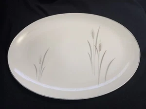Platinum Wheat Fine China of Japan Platter 14" Vintage Max Schonfeld Replacement - Picture 1 of 12