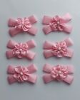  Satin Ribbon Ready Made Bows Pink 6 x 4 cm Craft bows pack of 6