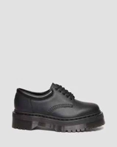 Dr Martens Vegan 8053 Felix Quad Mono Black Platform Leather Women 's Shoes - Picture 1 of 9