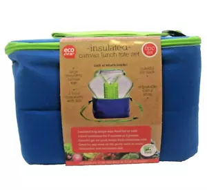 Eco One Borsa Porta Pranzo in Tela Isolata Set 2 Contenitori Alimenti Coperchi Ice Pack Nuova Borsa - Foto 1 di 9